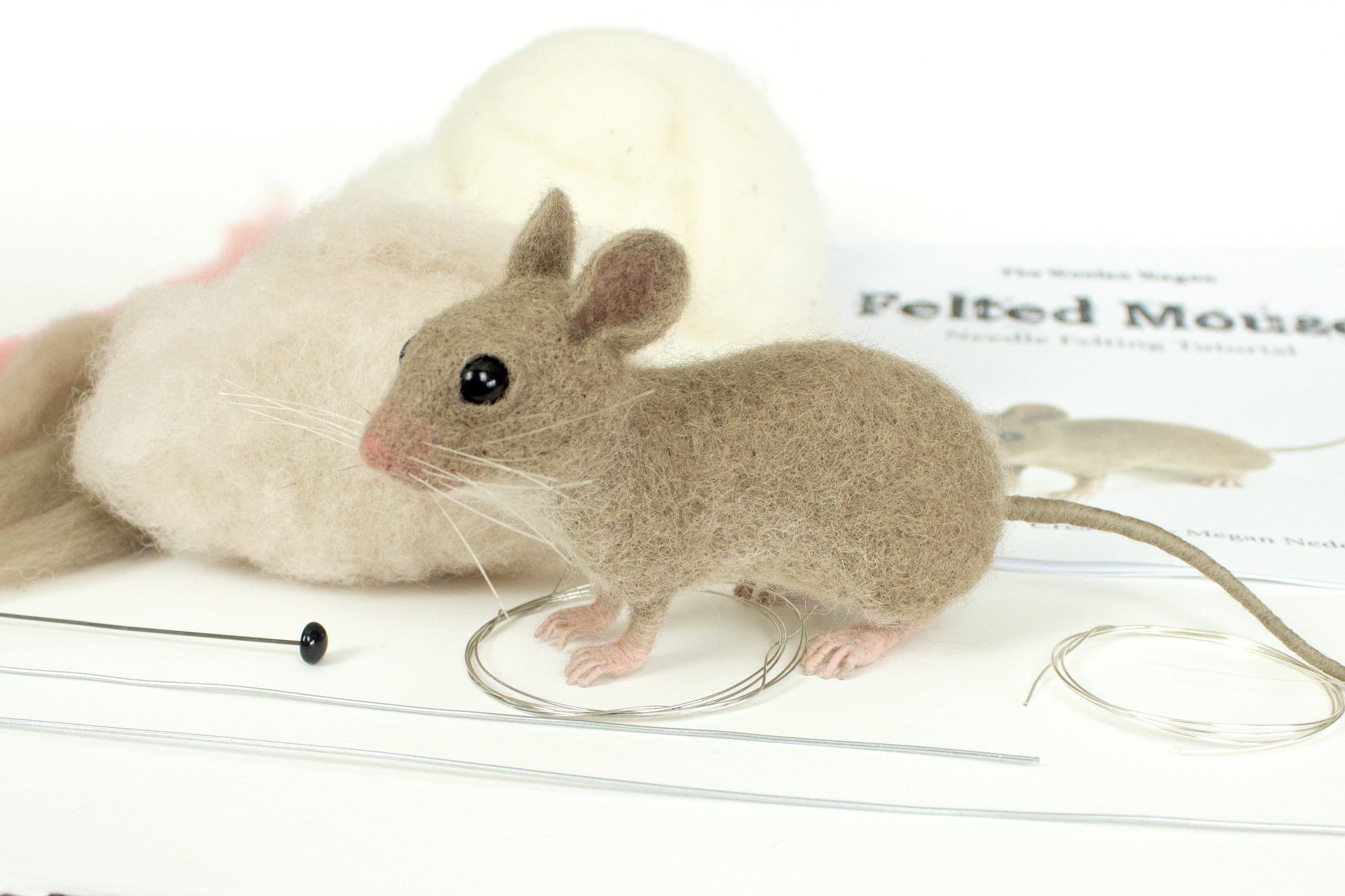 needle felted mouse