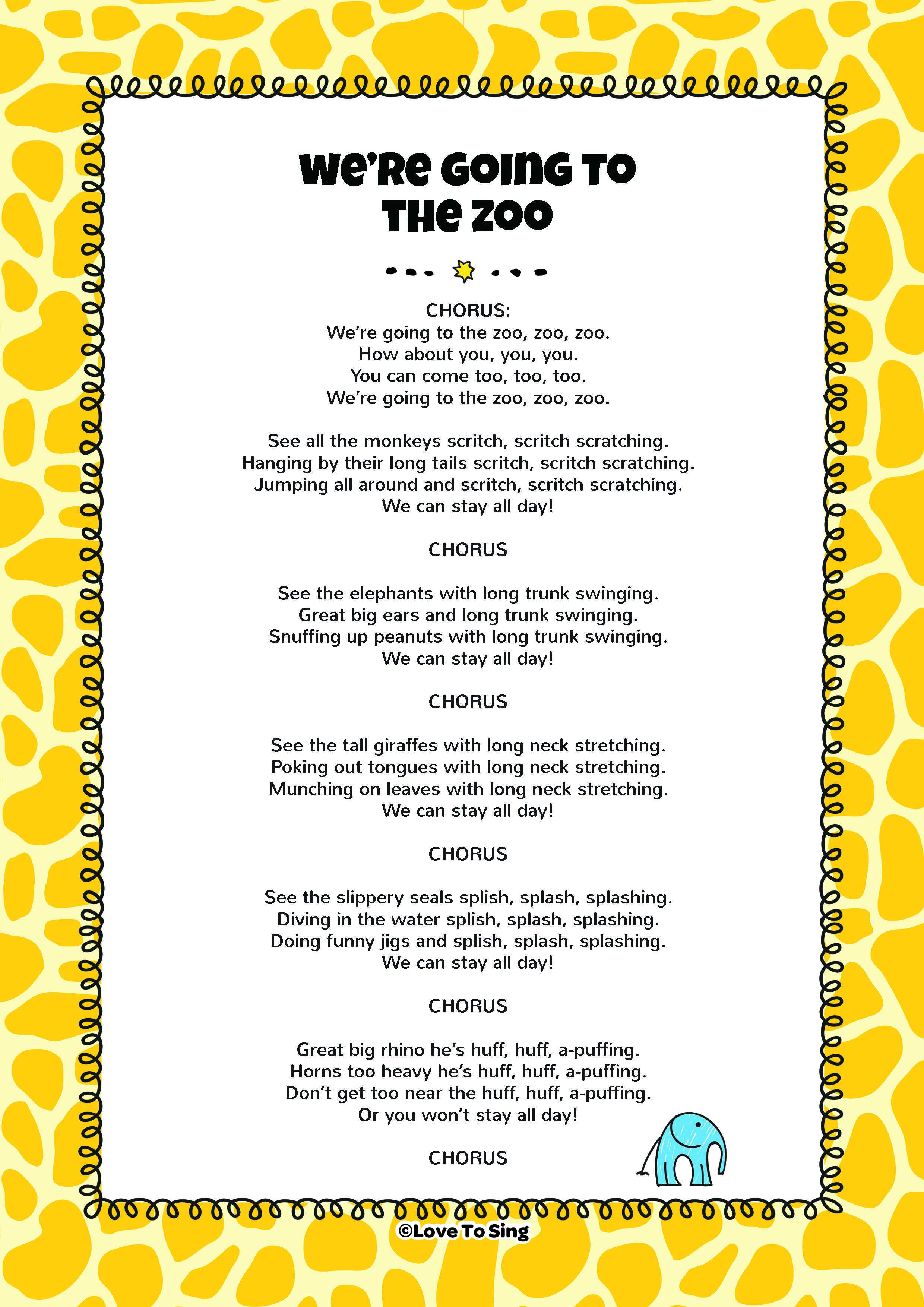 zoo songs for preschoolers