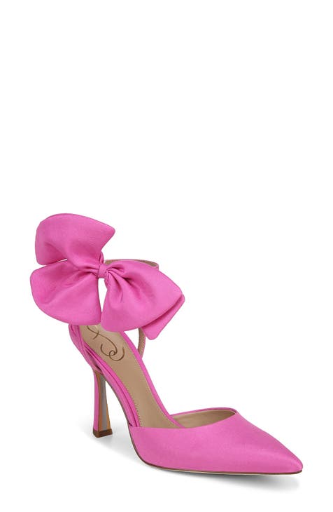 pink closed toe high heels