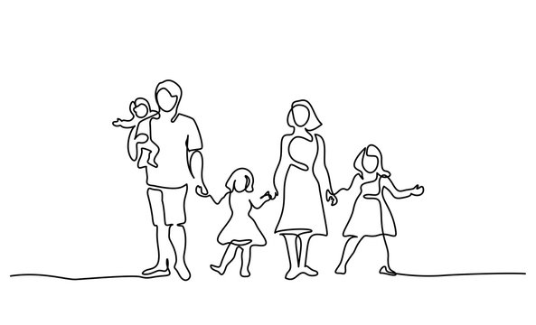 drawing of happy family