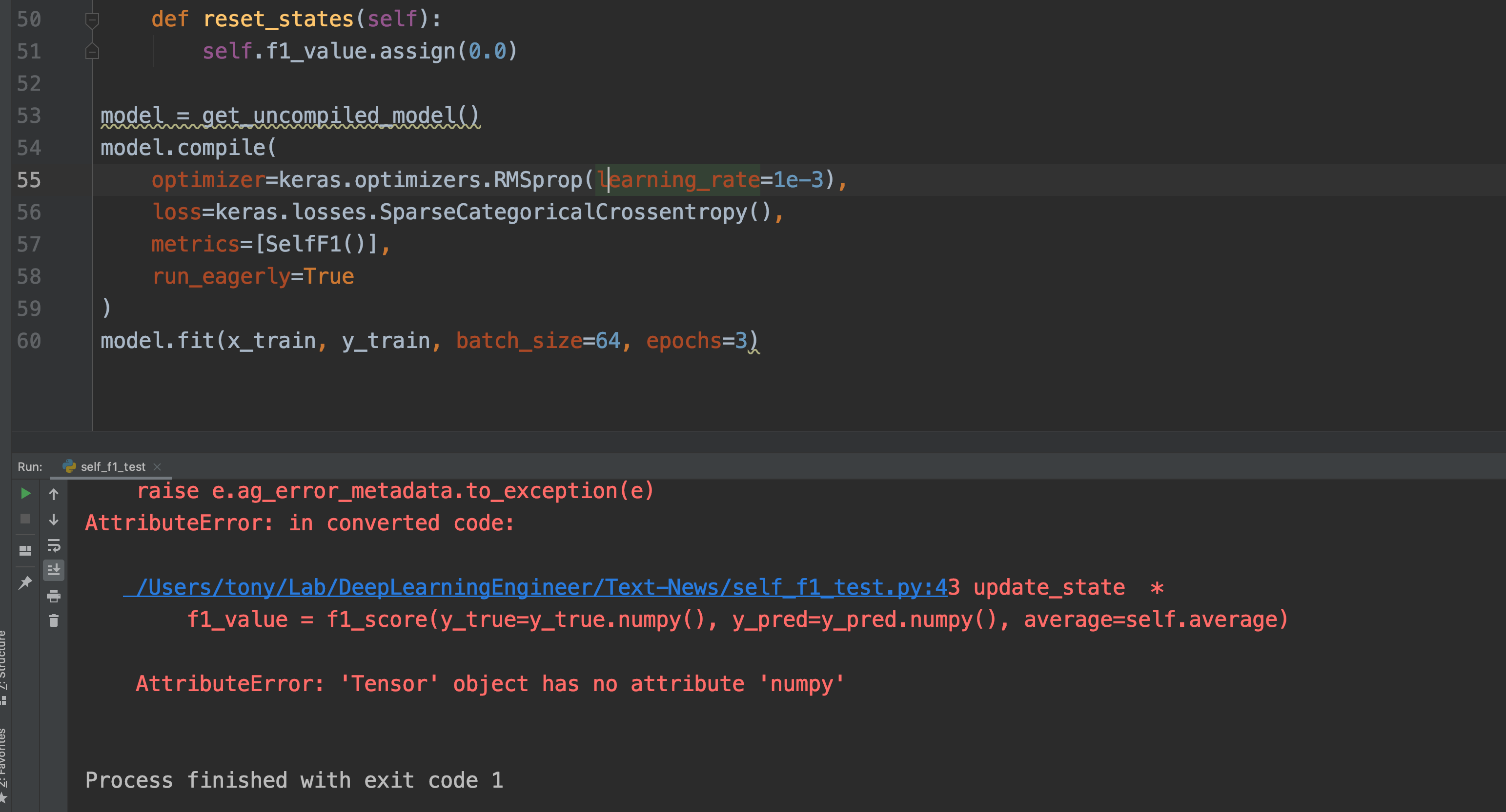 attributeerror: tensor object has no attribute numpy