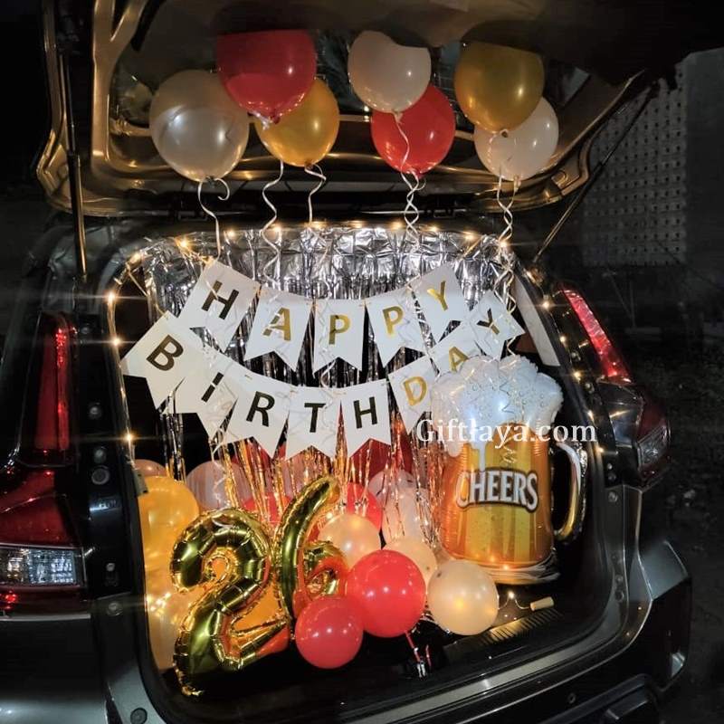 birthday decoration in car