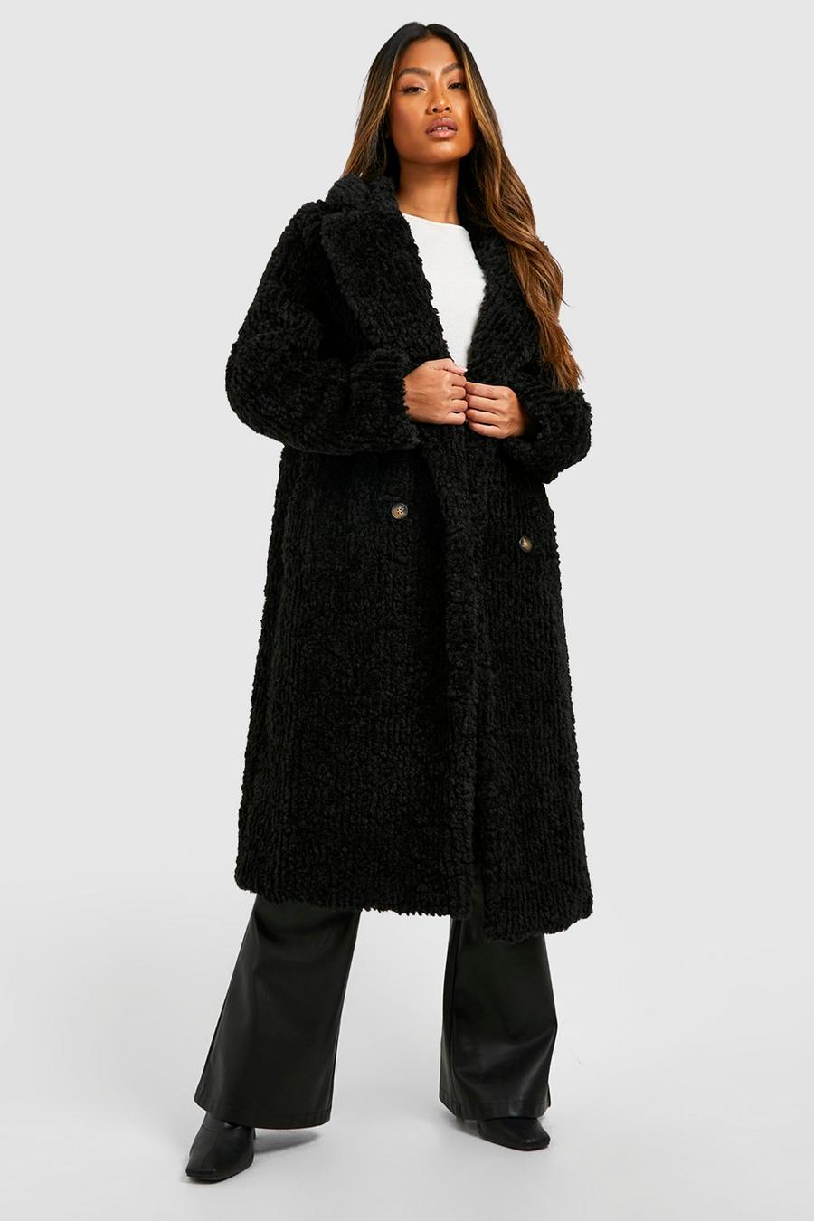 boohoo coat black