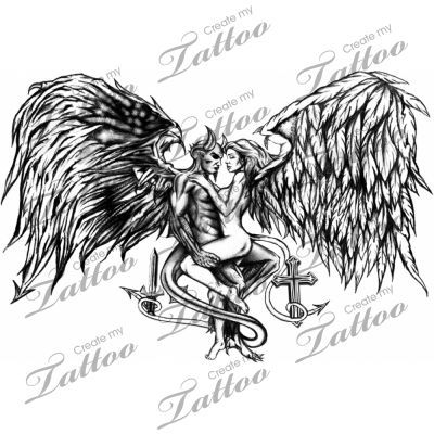 good and evil tattoo drawings