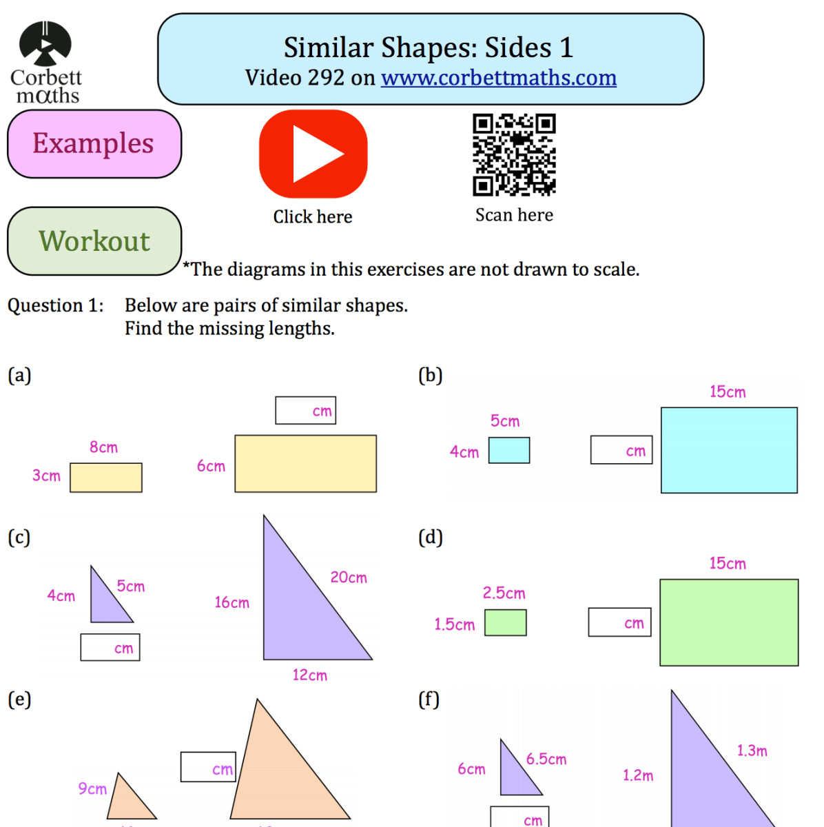 scale drawings corbettmaths