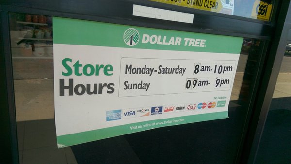 what time does dollar tree close.