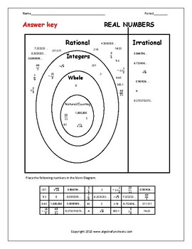 classifying real numbers worksheet answer key