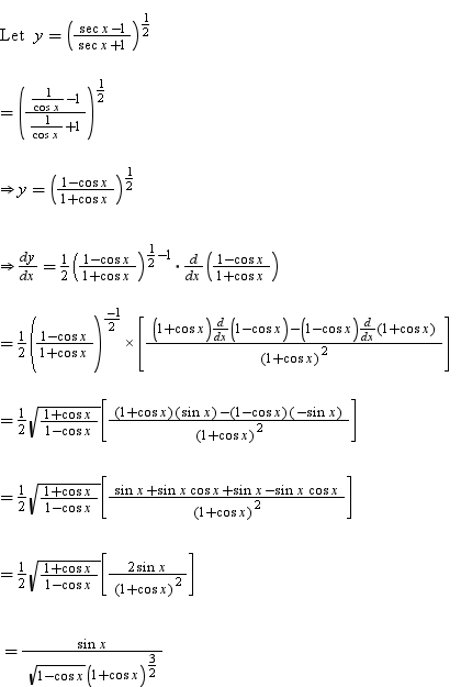 derivative of 1/secx