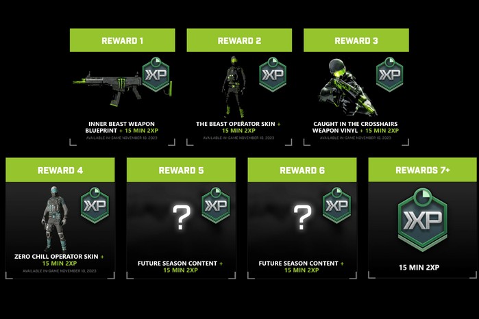 call of duty monster energy rewards