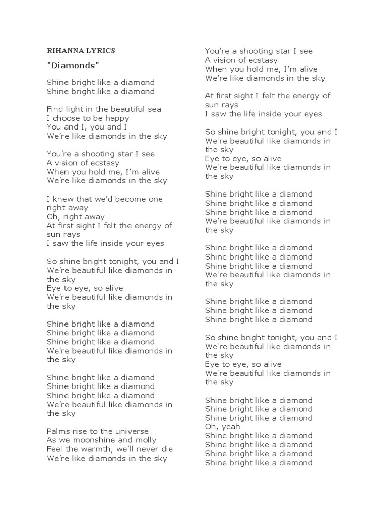 lyrics to diamonds