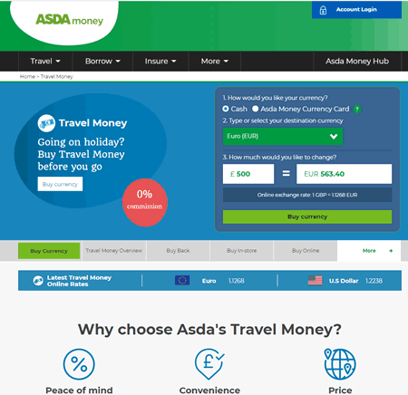 exchange rates asda