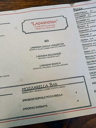 il casaro pizzeria menu