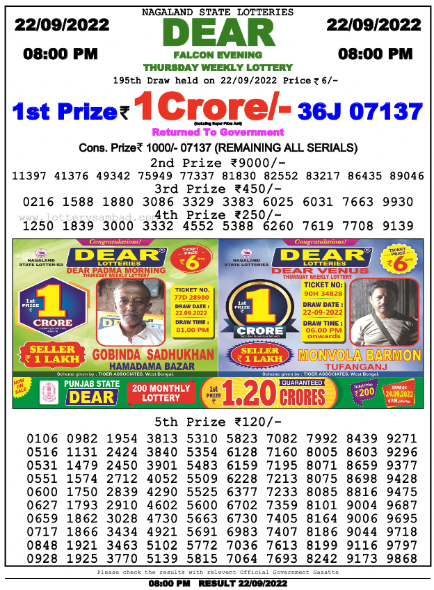 23/09/22 lottery result