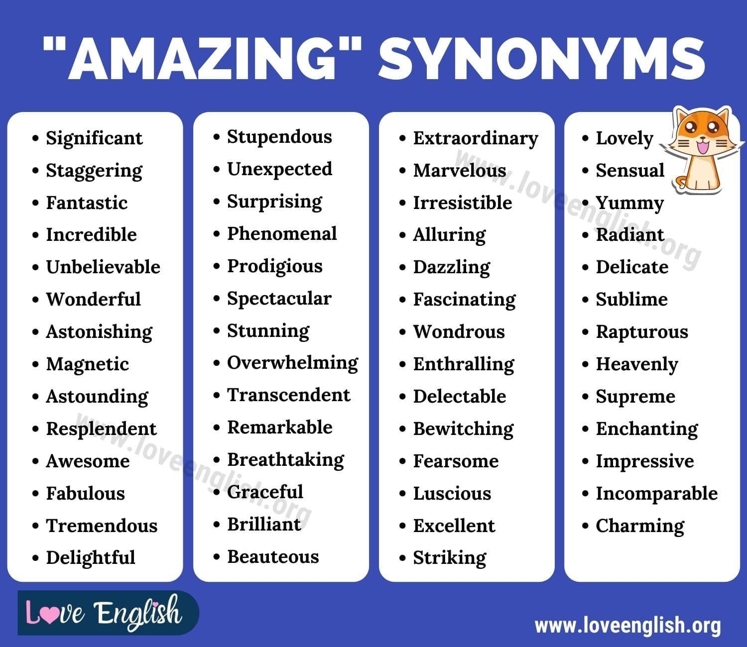 amazing synonyms