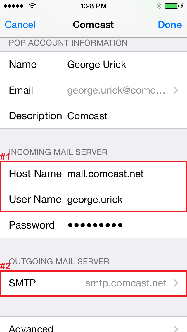 setting up comcast email on android