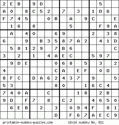 sudokus 16x16