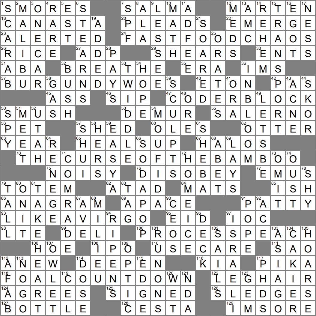 mexican sandwich crossword