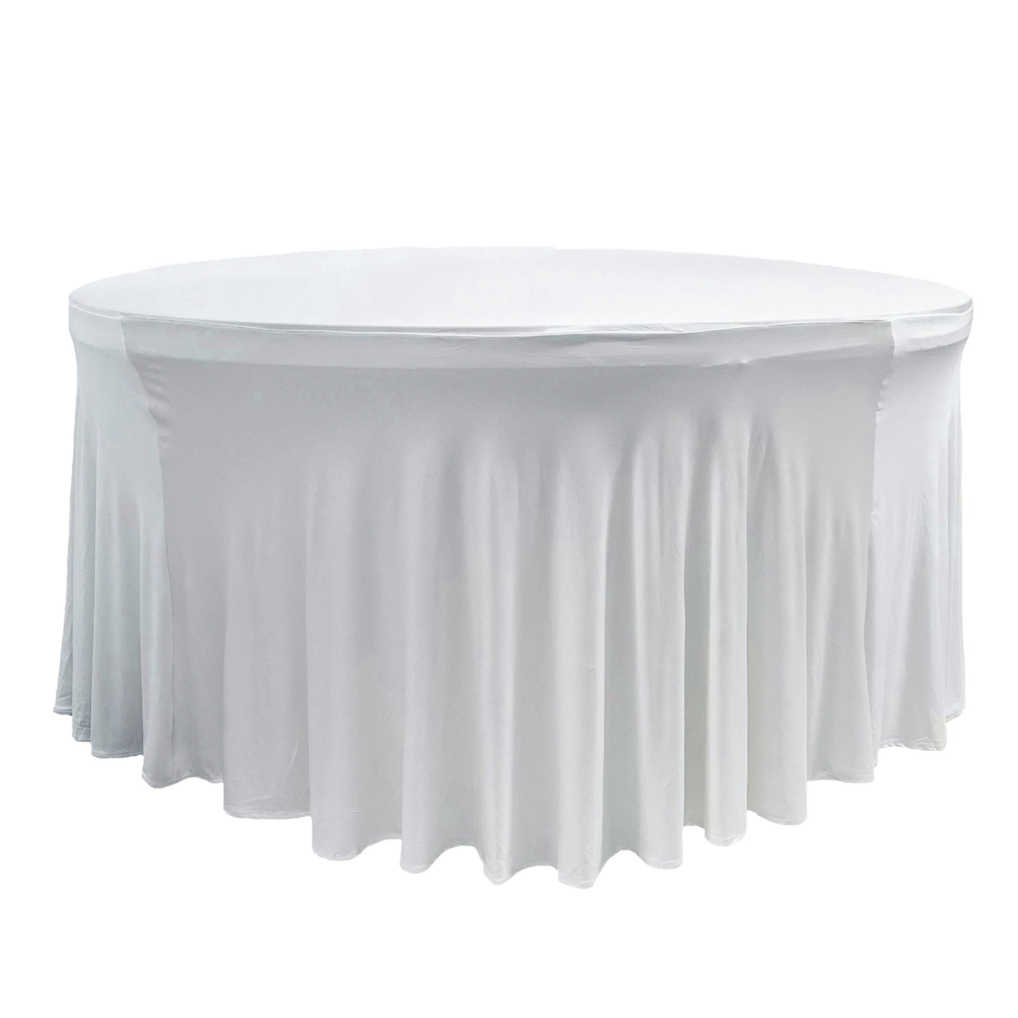 white spandex tablecloths