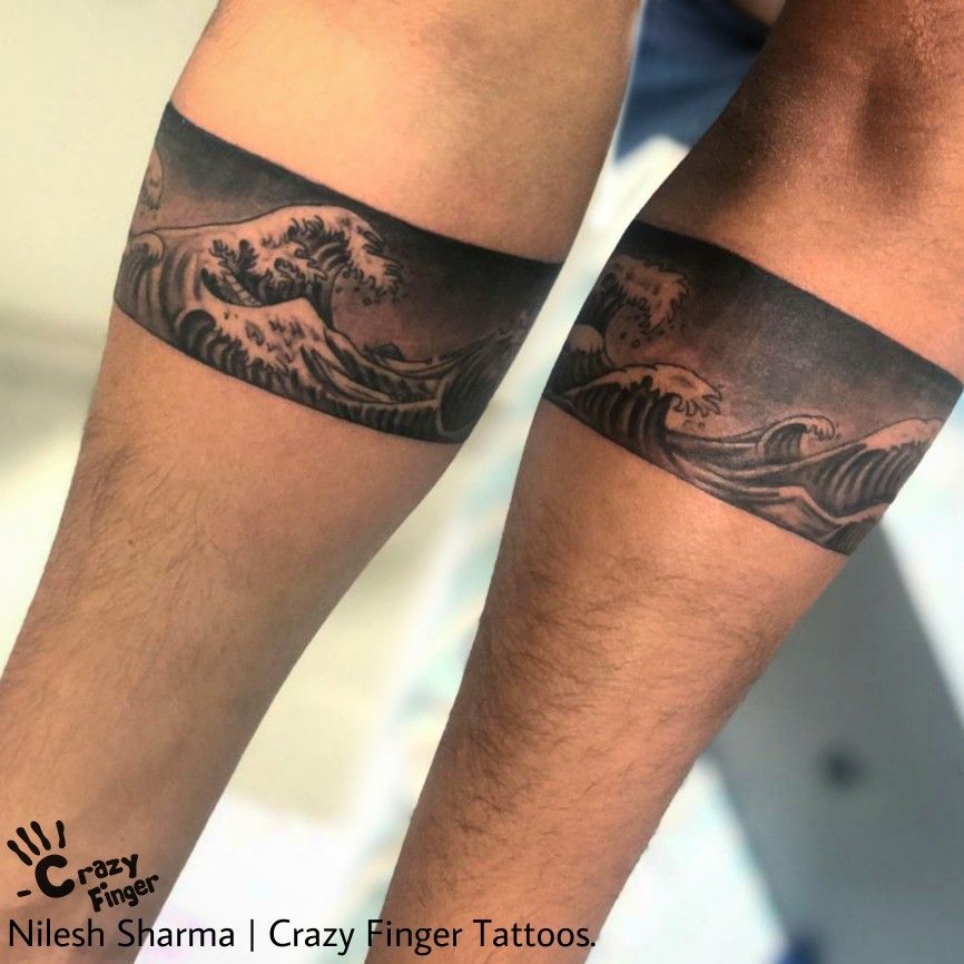 wave armband tattoo