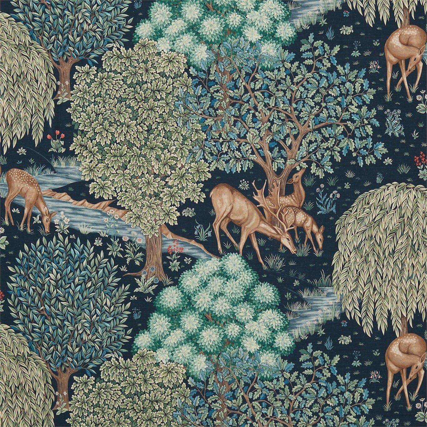 william morris deer wallpaper