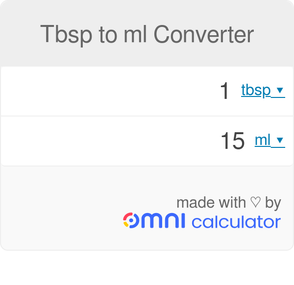 tablespoons to ml