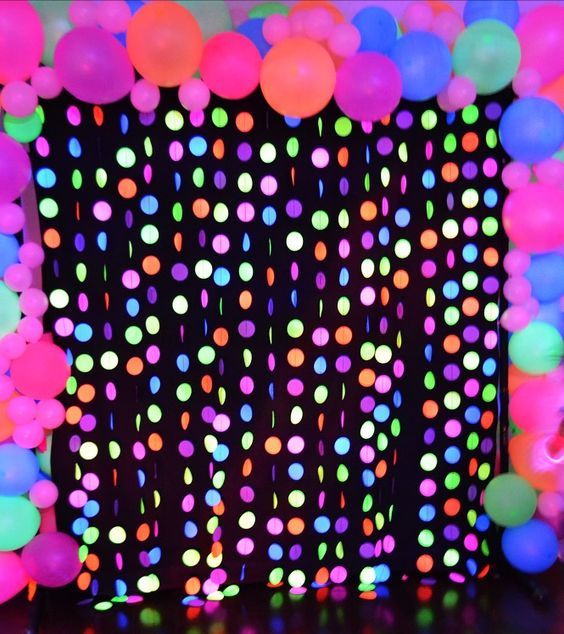 neon party backdrop