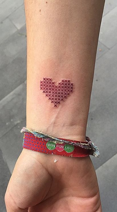 cross stitch tattoo