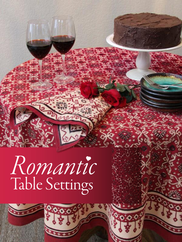 valentine table linens