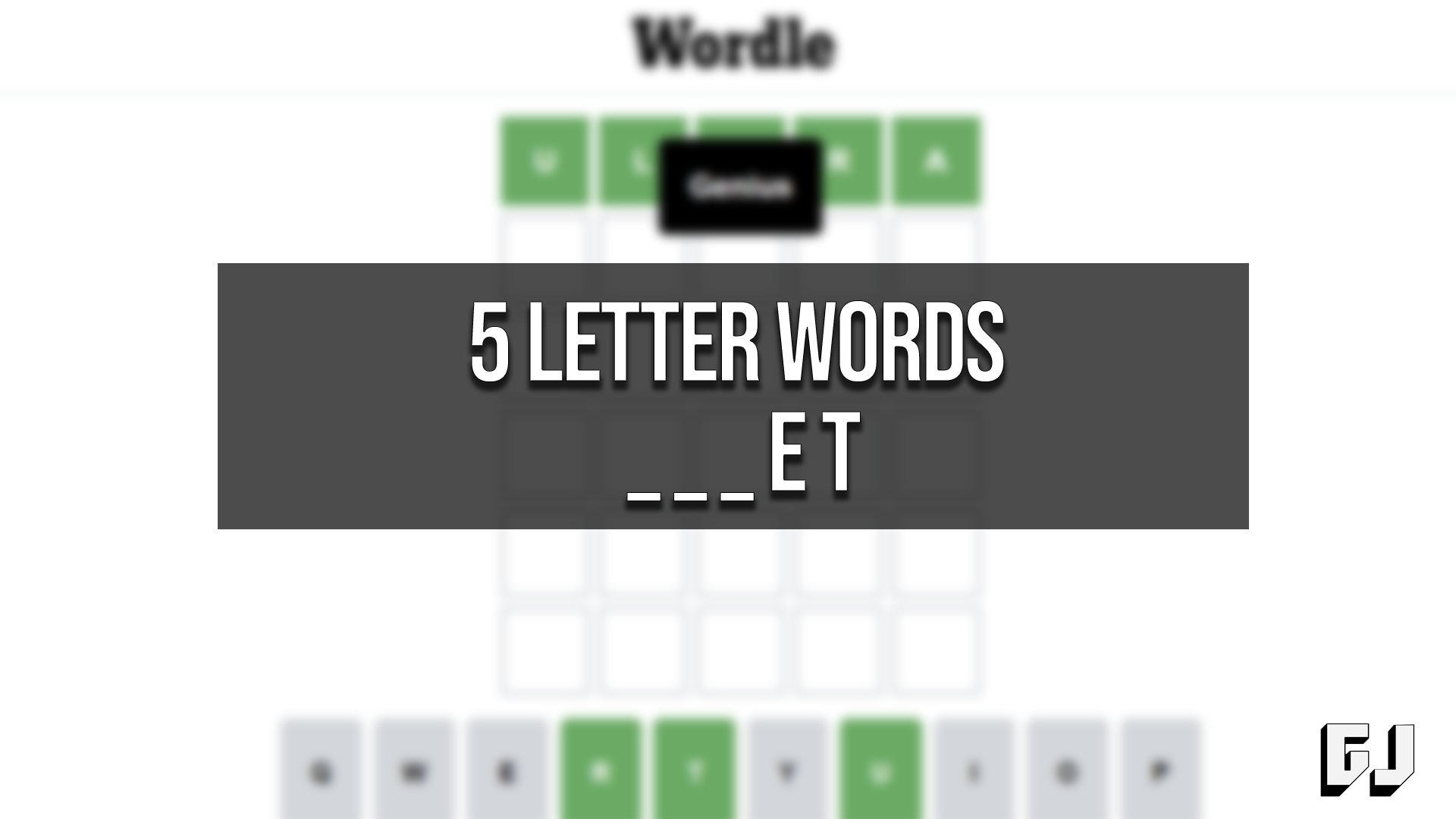 5 letter word ending et