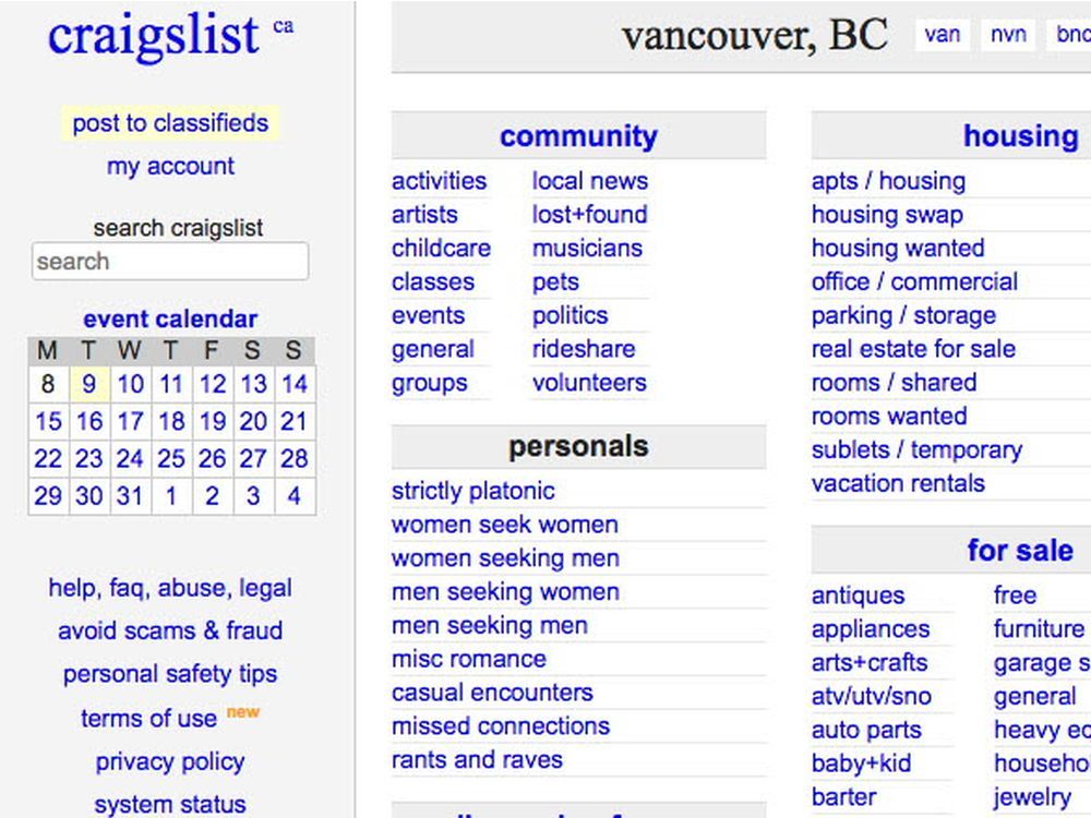 vancouver craigslist