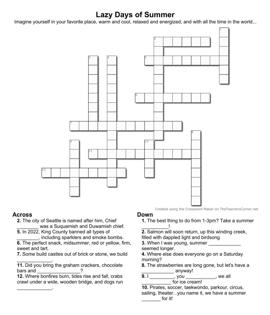 like lowells day in june crossword