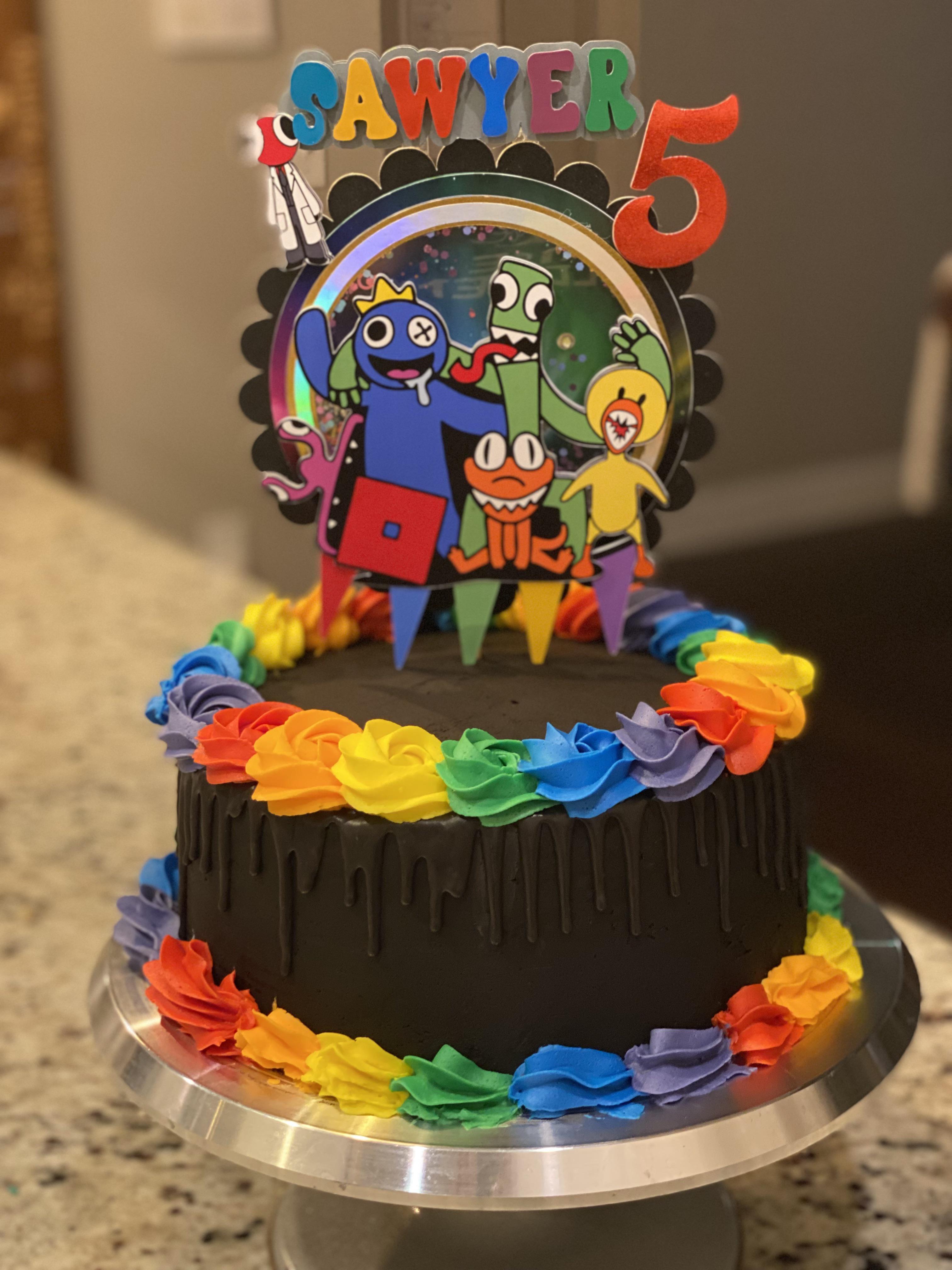 rainbow friends birthday cake