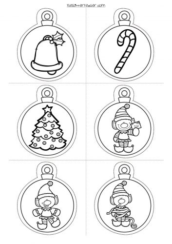 bolas de navidad para colorear pdf