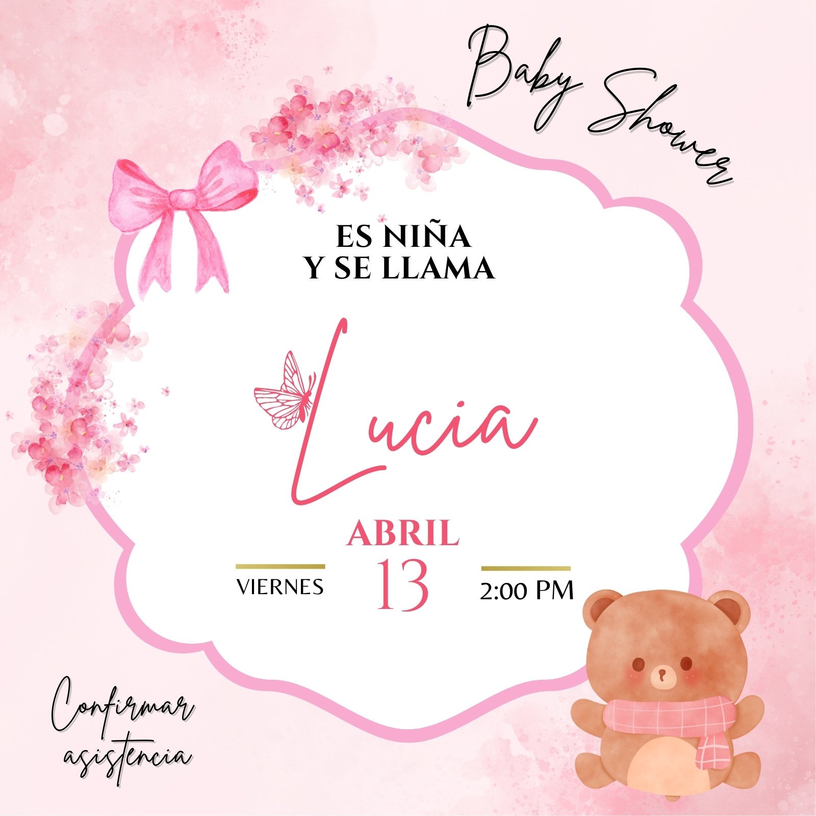 invitaciones para baby shower niña para editar