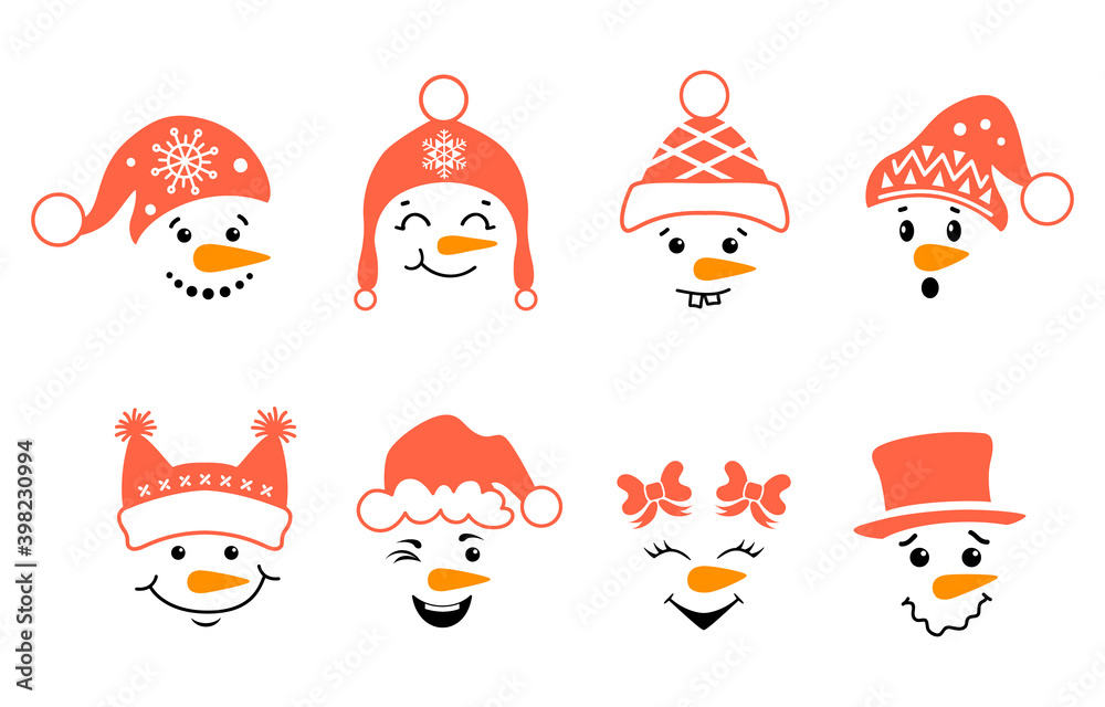 cute snowman faces