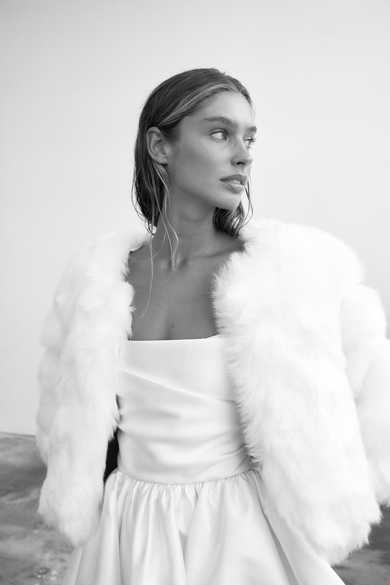 faux fur wedding jacket