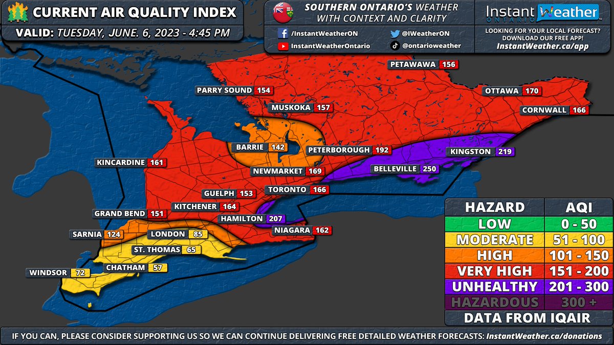 air quality index map ontario