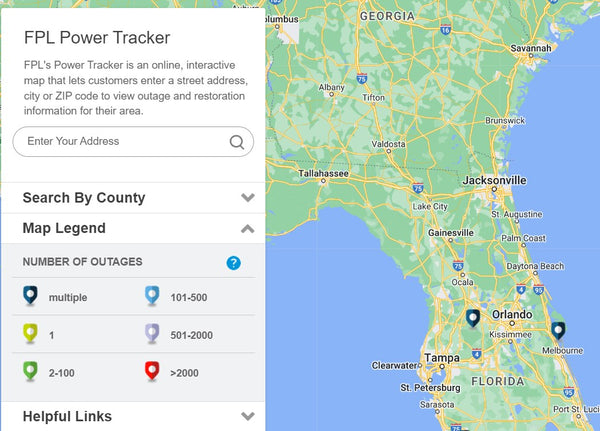 fpl check power outage