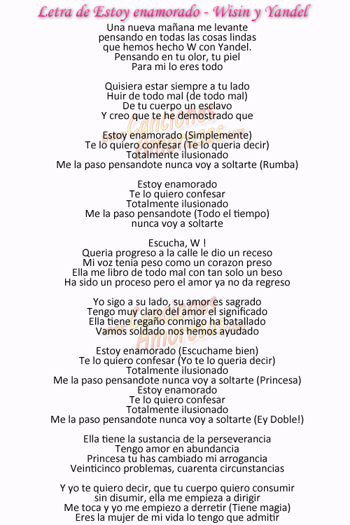 estoy enamorado letra