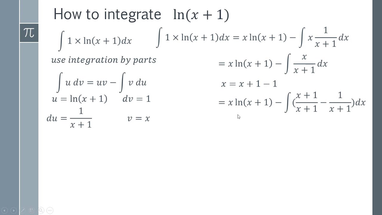 integral of 1 ln x