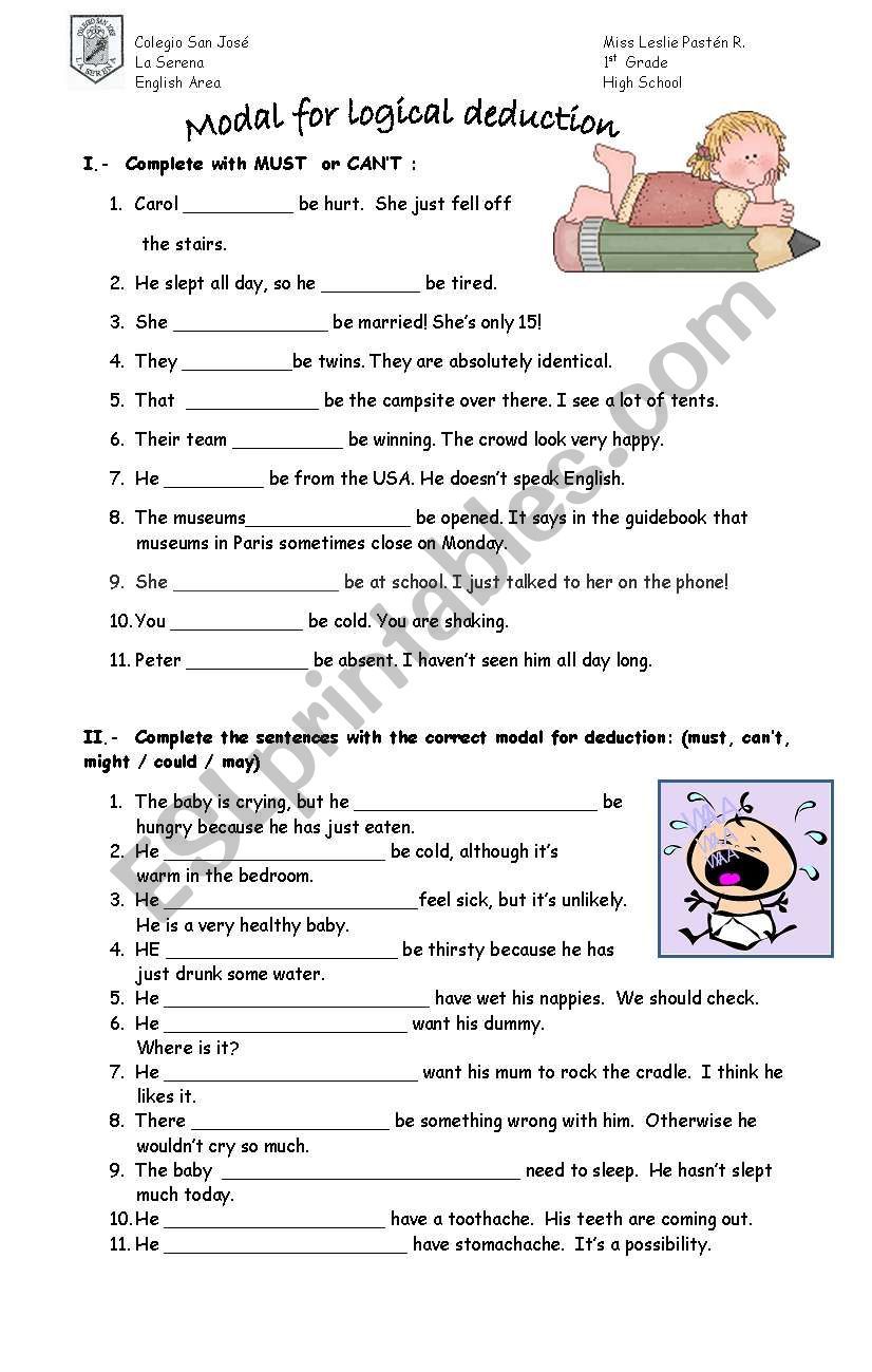 modals of deduction exercises