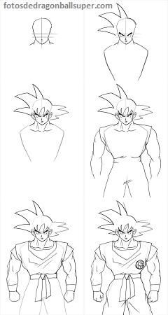 como dibujar a goku