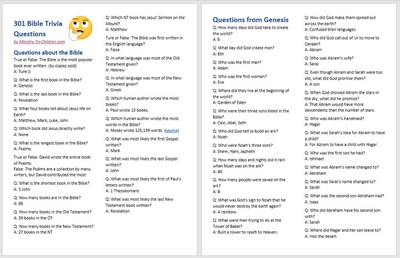 free bible quiz multiple choice