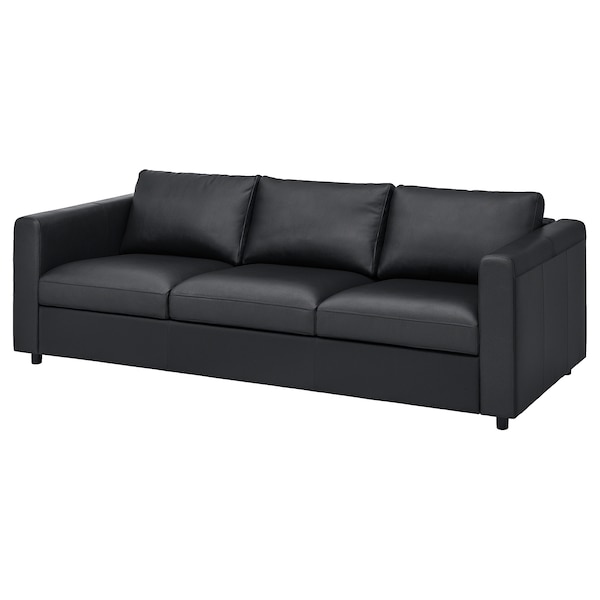 ikea black leather couch