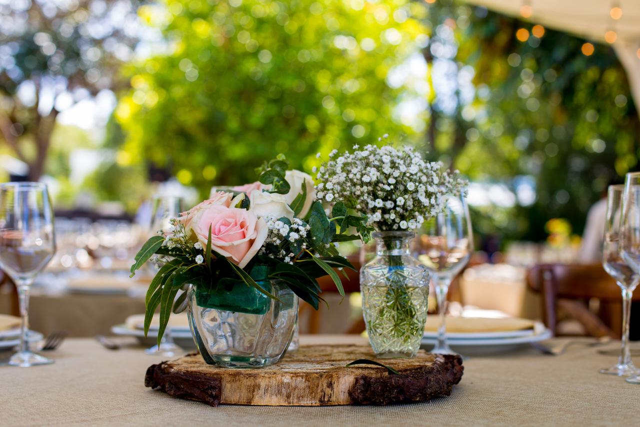 arreglos de mesa de vidrio para boda