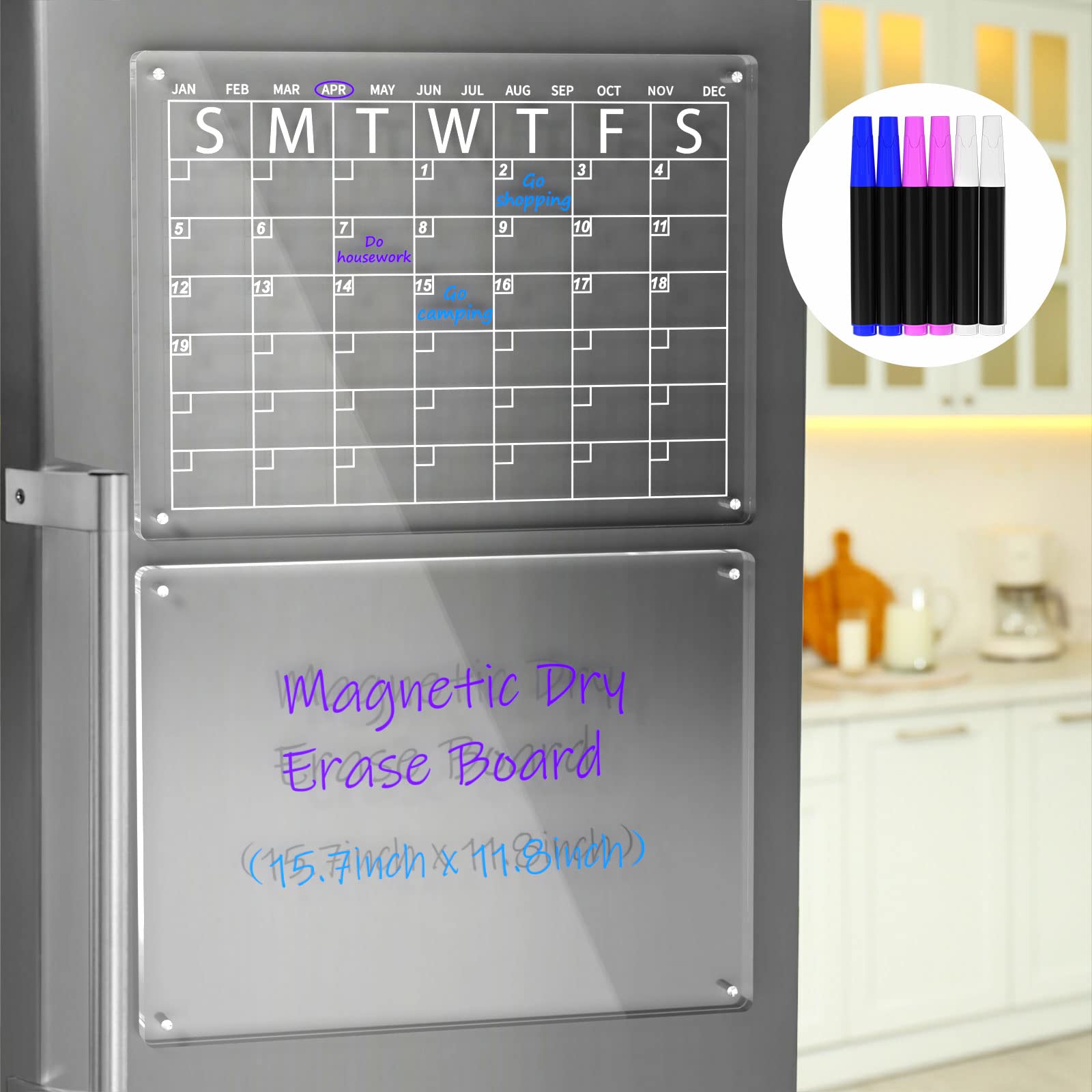 acrylic magnetic calendar for fridge