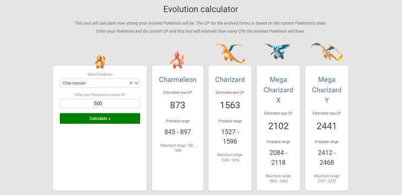 evolve calculator pokemon go