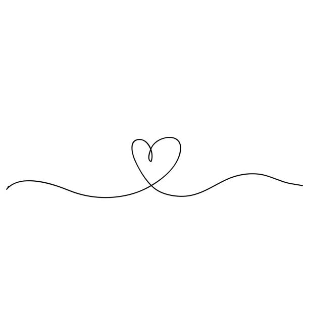 one line drawing heart