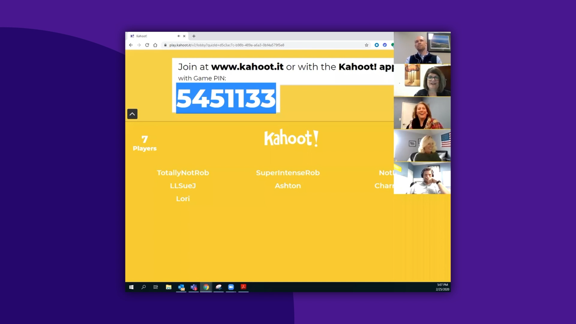 kahoot it pin code