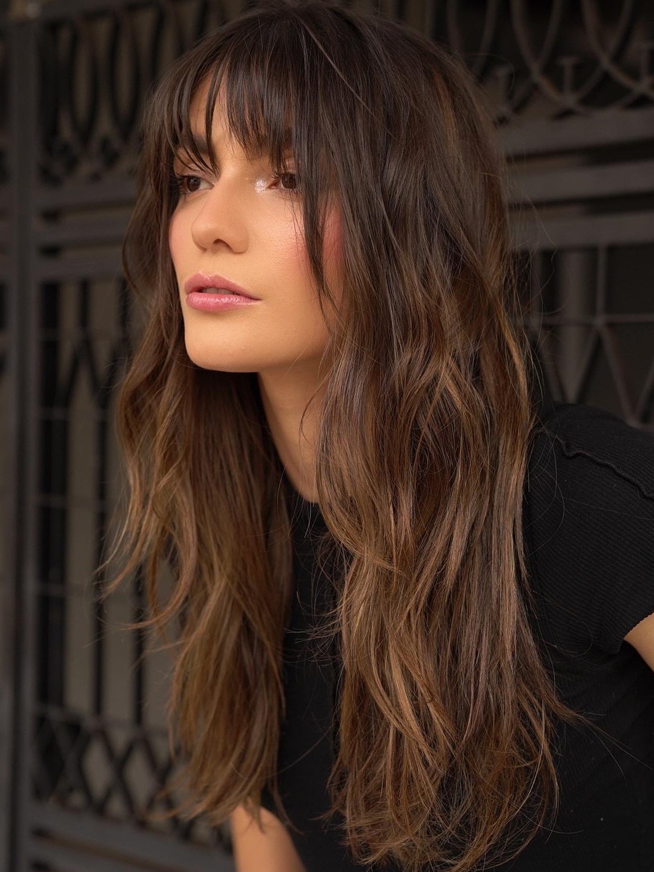 bangs and layers long hair